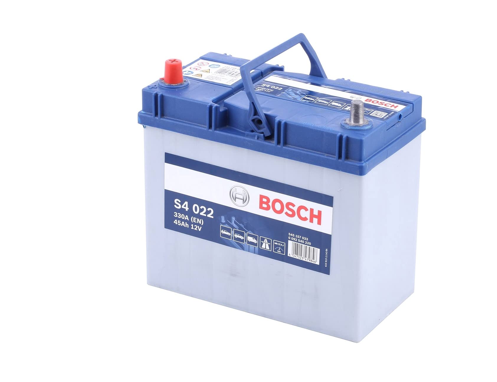 Bosch S4022 - Batterie Auto - 45A/​h - 330A - Technologie Plomb-​Acide - pour les Véhicules sans Système Start/​Stop