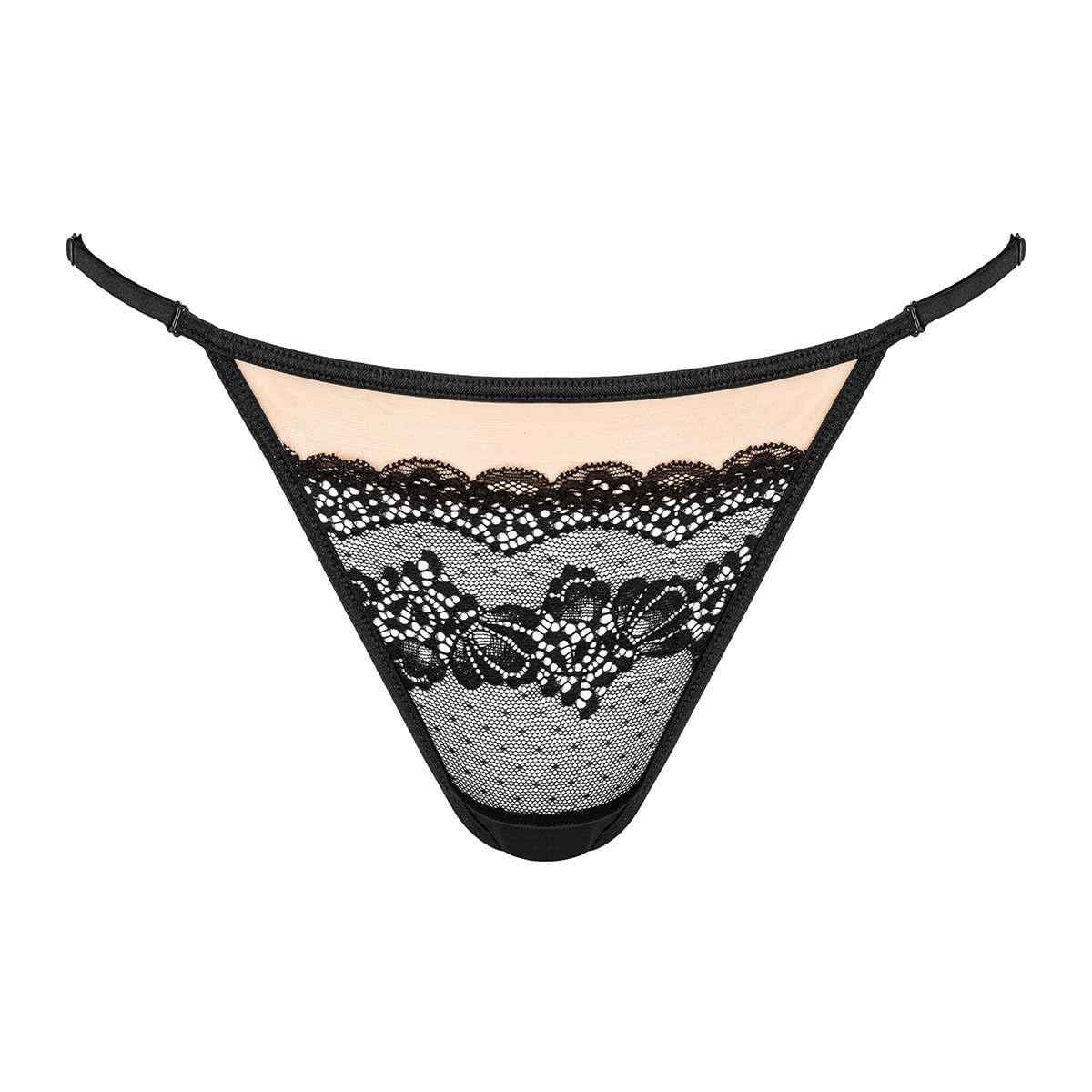 KOTEK Perizoma nero beige con pizzo perizoma con motivo floreale elastico S M L XL