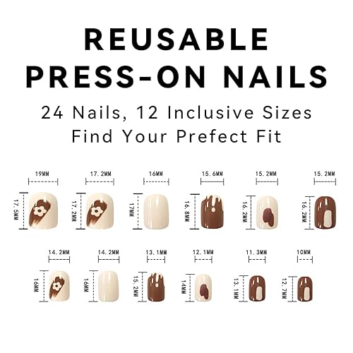 Miniatura 7 de Uñas postizas cortas a presión para Halloween, uñas postizas cuadradas coloridas con ojos de calabaza de dibujos animados, telaraña, cubierta