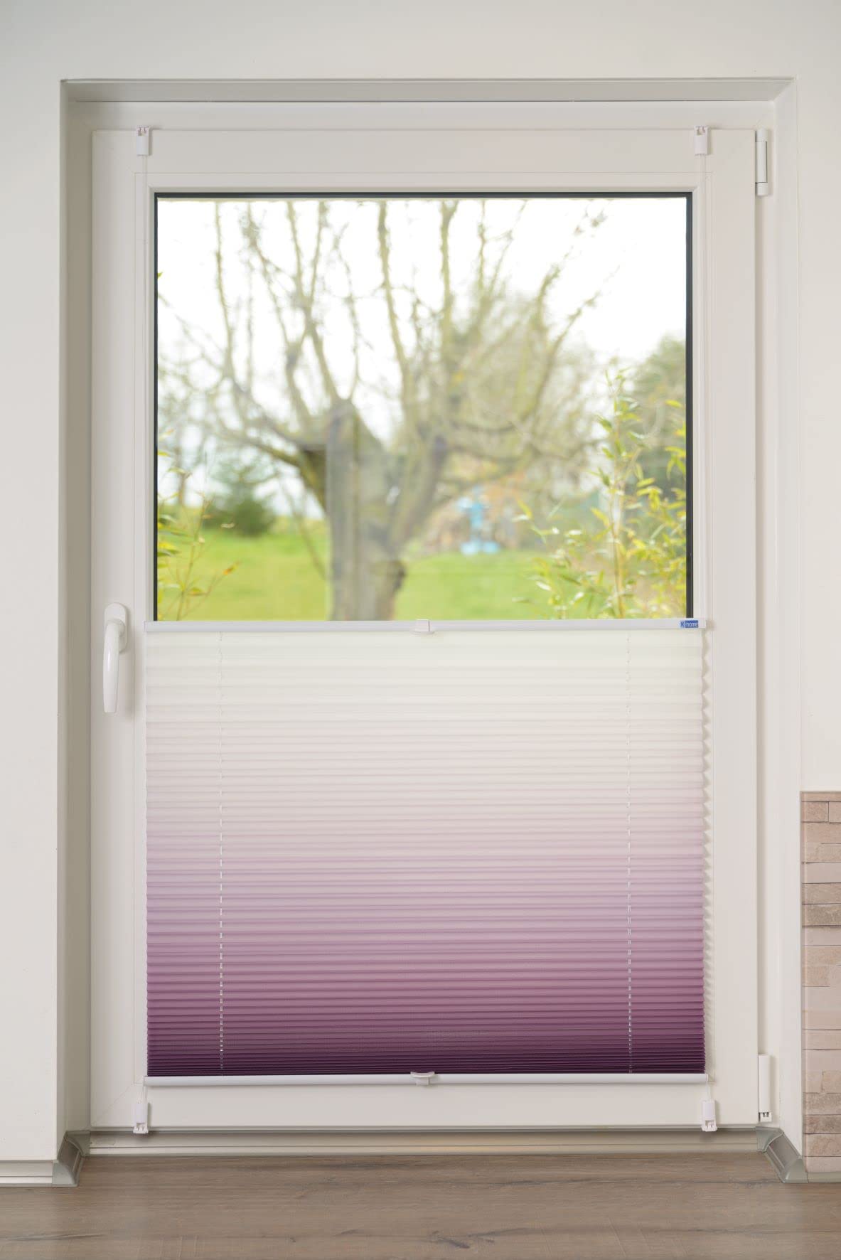 Khome K-Home® Klemmfix-Plissee Farbverlauf Bordeaux B70 x H130 cm – Bild 4