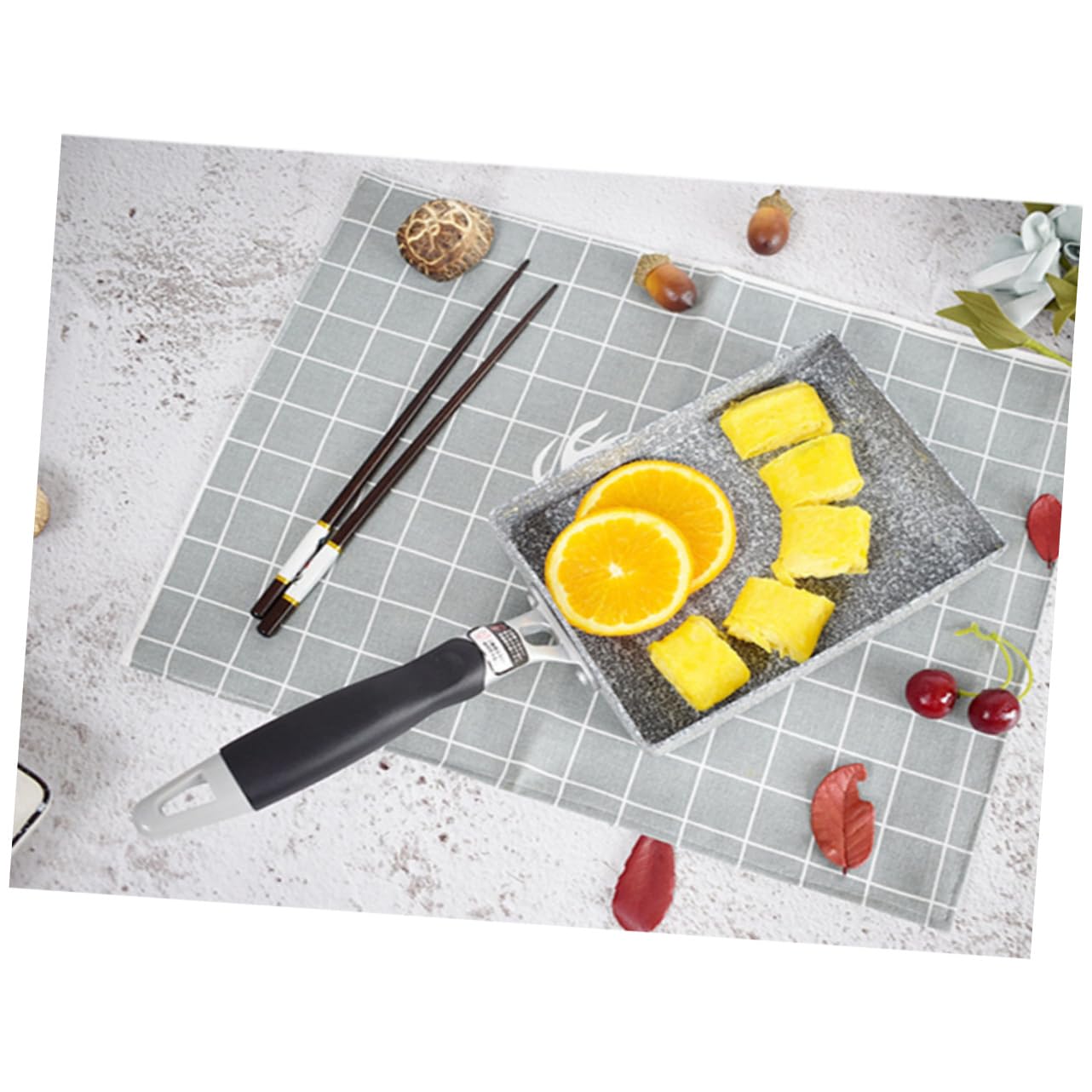 Sartén Rectangular para Huevos Tamagoyaki 18x14 Cm Piedra Maifanita Antiadherente Rápida Conducción Calor para Cocina Inducción y Gas 1 Unidad para Tortillas y Crepes
