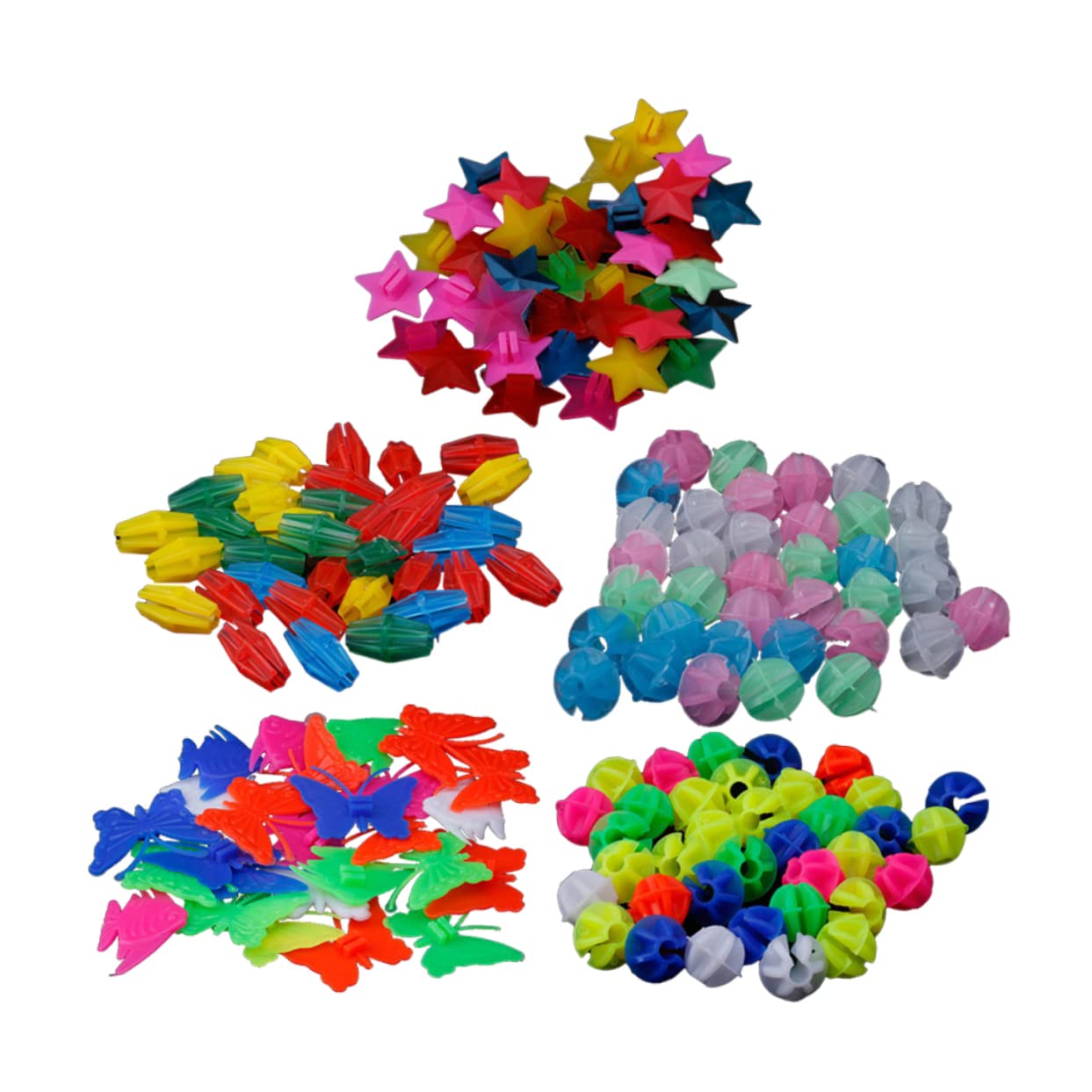 BRIGHTFUFU Round Bicycle Beads 170pcs Assorted Bike Wheel Beads Plastic Clip Decorations Perfect for Boys and Girls Adults Bikes