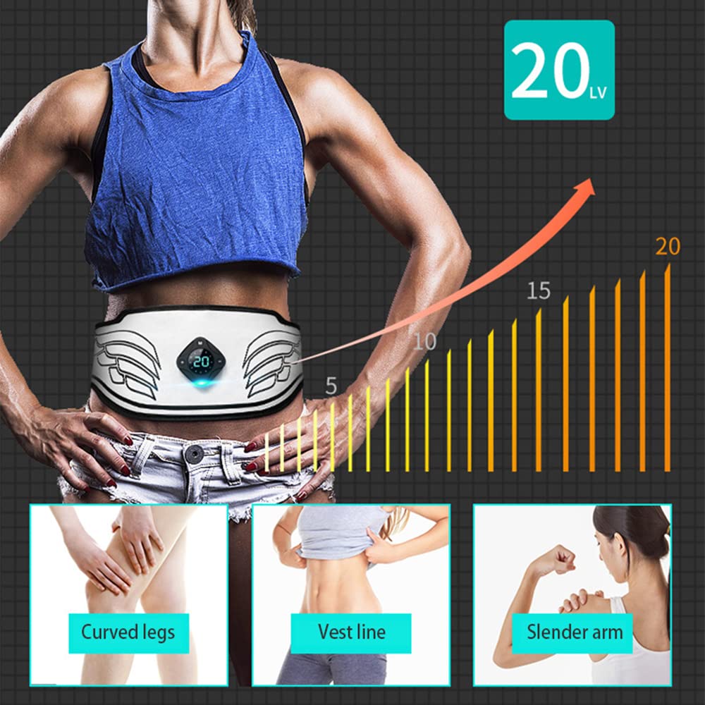 XININ Estimulador Muscular Eléctrico De 12 Modos Cinturón De Vibración Abs Entrenador De Músculos Abdominales EMS Equipo De Entrenamiento Físico Cinturón De Gimnasio En Casa
