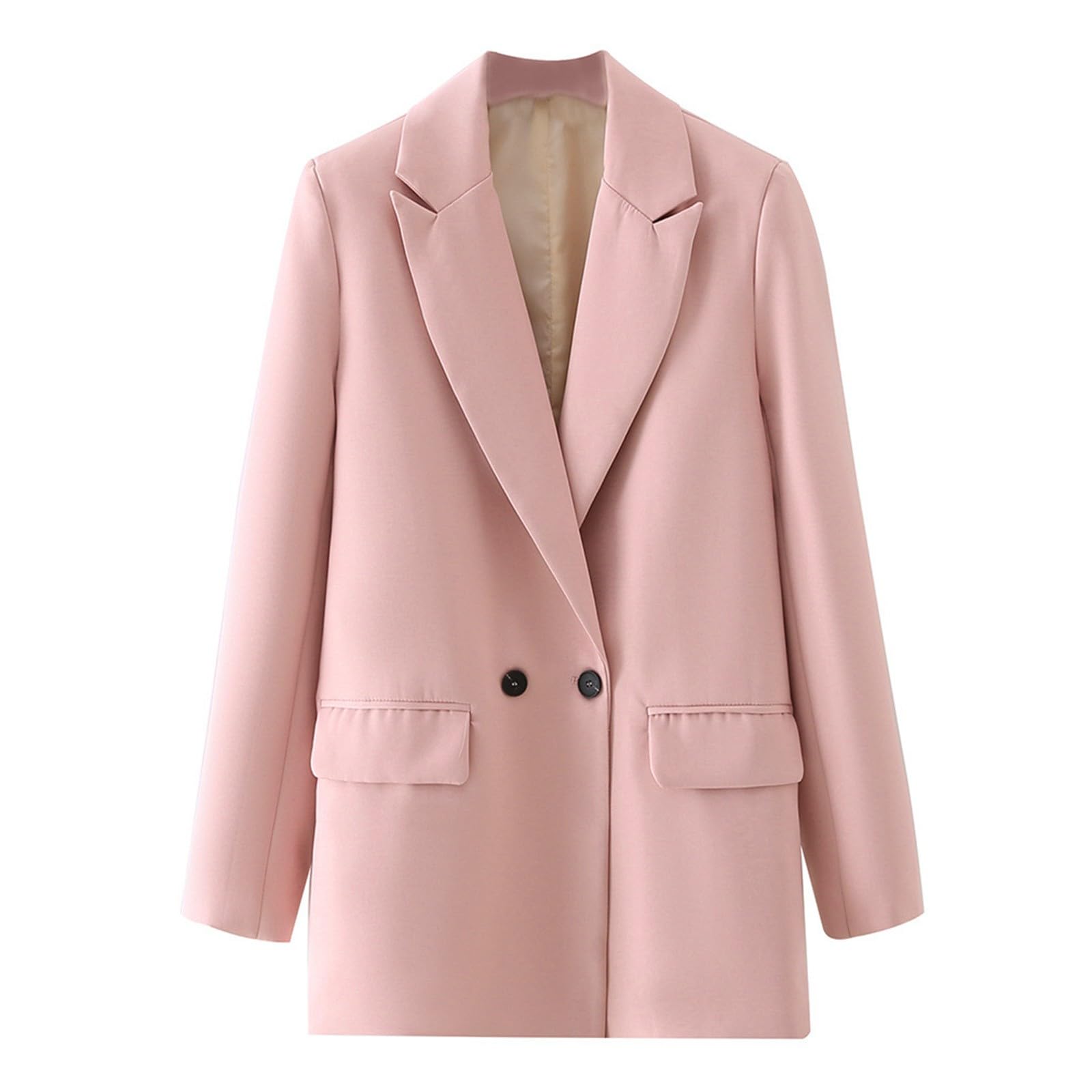 Chaqueta Blazer Mujer Invierno, Americana de Manga Larga con Cuello Solapa y Color Liso, Chaqueta de Traje Elegante para Trabajo y Uso Diario