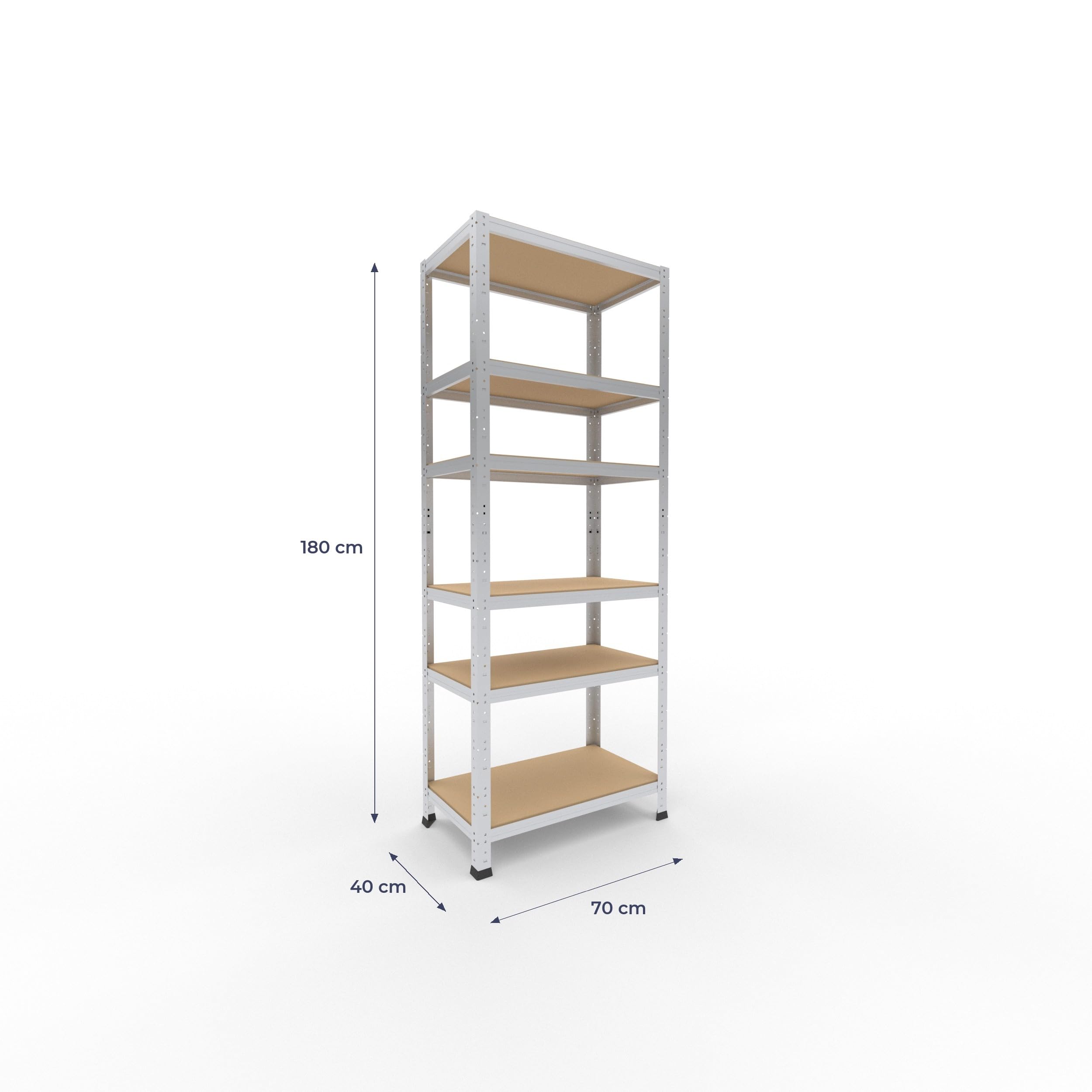 shelfplaza® 180x70x40cm Home Schwerlastregal verzinkt/Metallregal mit 6 Böden/Kellerregal Metall, Garagenregal, Werkstattregal oder Regal Lagerregal/Steckregal Metall mit 145kg Tragkraft