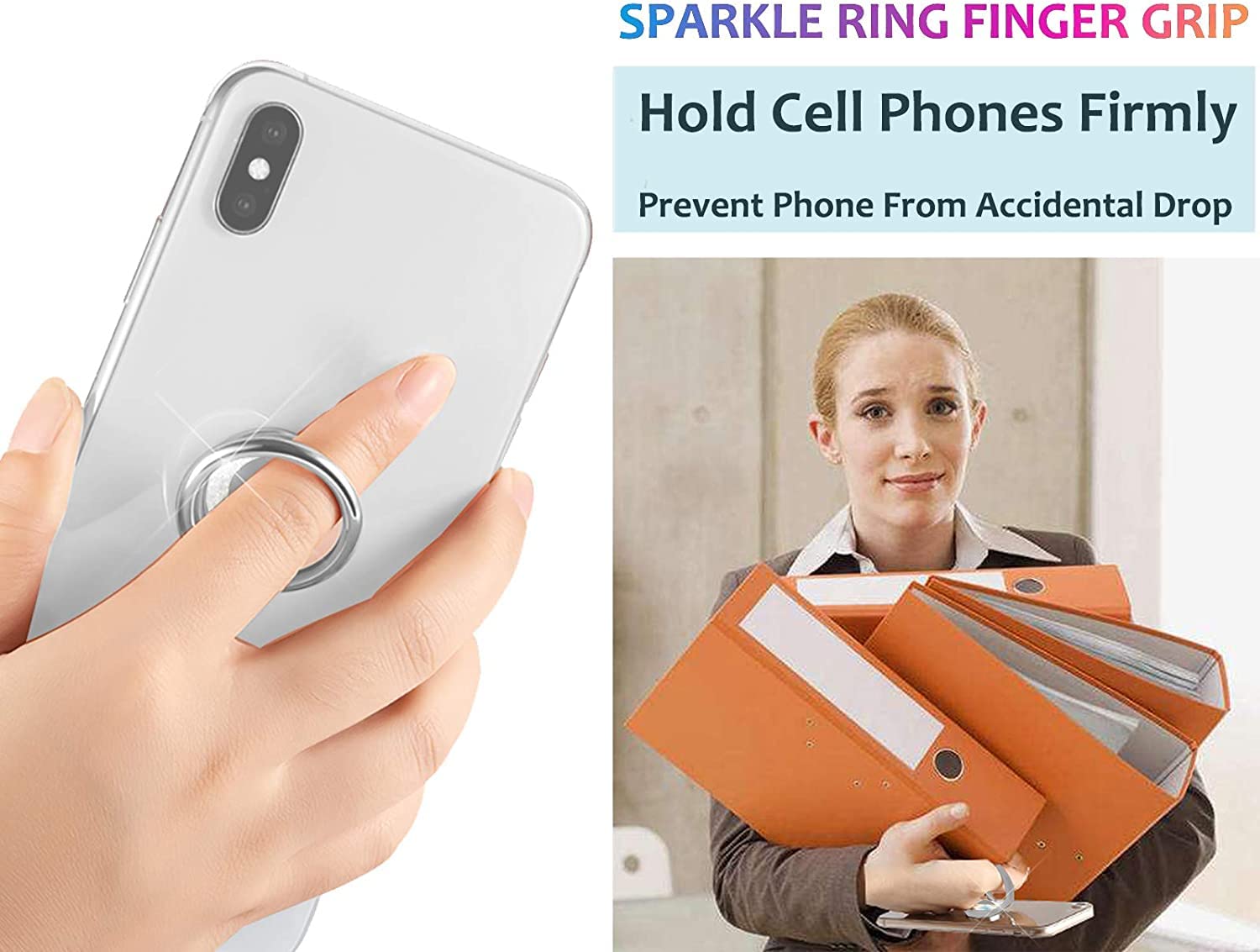 1 Supporto Per Anello Per Telefono Con Motivo Rosa