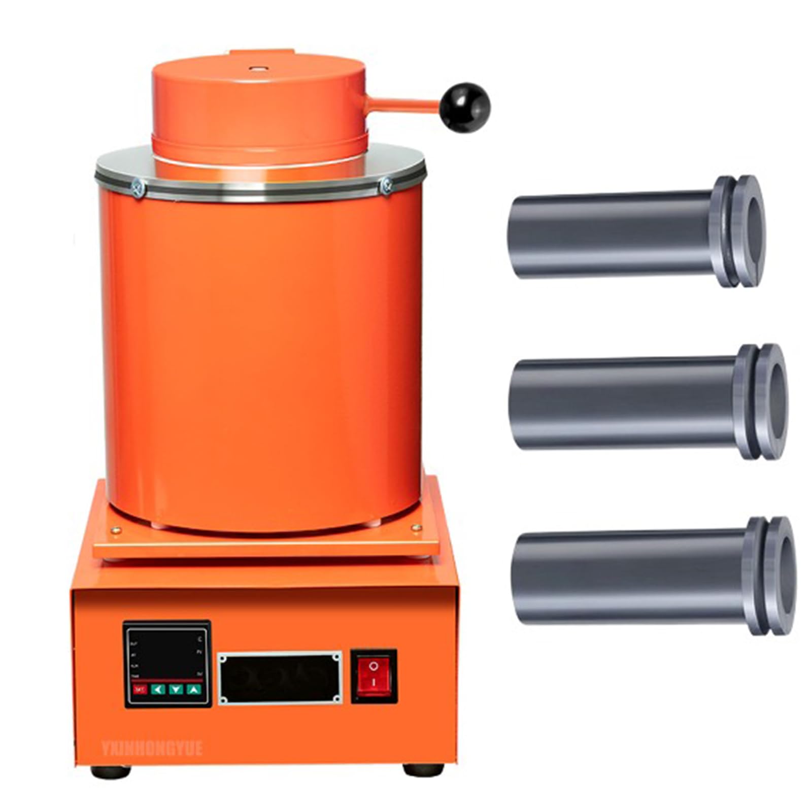 Macchina per Fusione Metalli con Display Digitale 1KG, Controllo Temperatura 1150°C, Kit Forno per Fusione Oro con crogioli da 1KG, 2KG e 3KG per Lavorazione di Gioielli, 2000W
