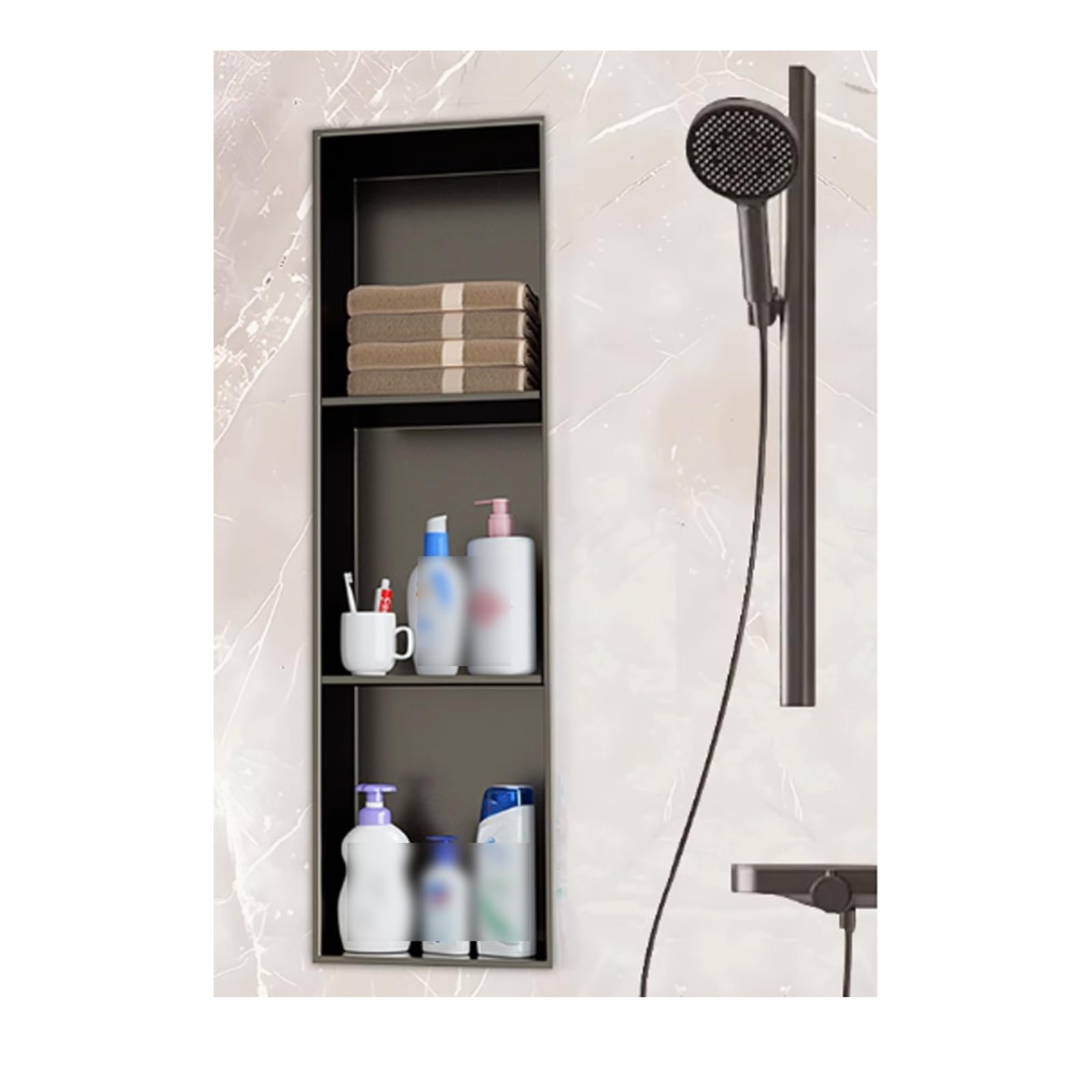 Cabine de douche en acier inoxydable gain de place pour petite salle de bain