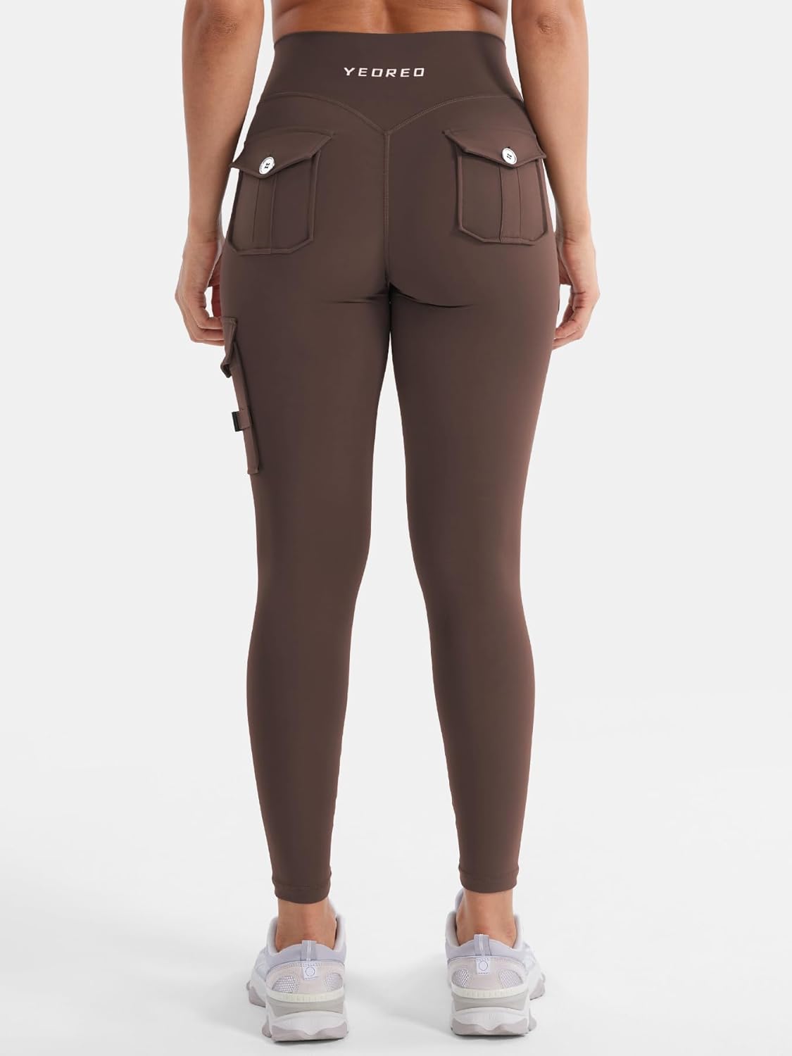 YEOREO CoreFlex Workout Cargo Leggings with Pockets for Women Hidden Scrunch Butt Lifting Leggings Gym Yoga Pants - Image 3