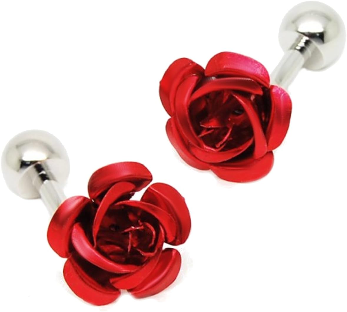 English Red Ruby Rose Rugby Wedding Gift Cuff Links by CUFFLINKS.DIRECT