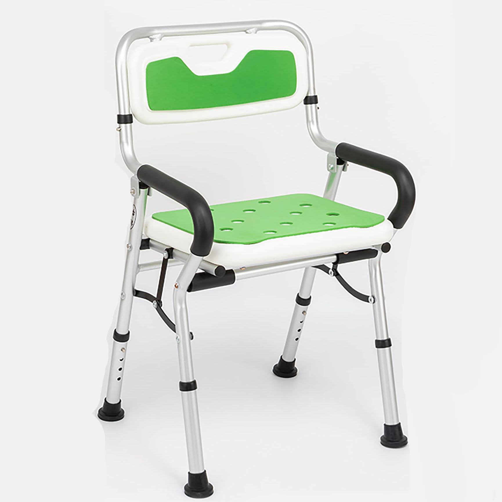 Chaise de douche pliante, siège de bain antidérapant et tabouret de douche aluminium, Vert