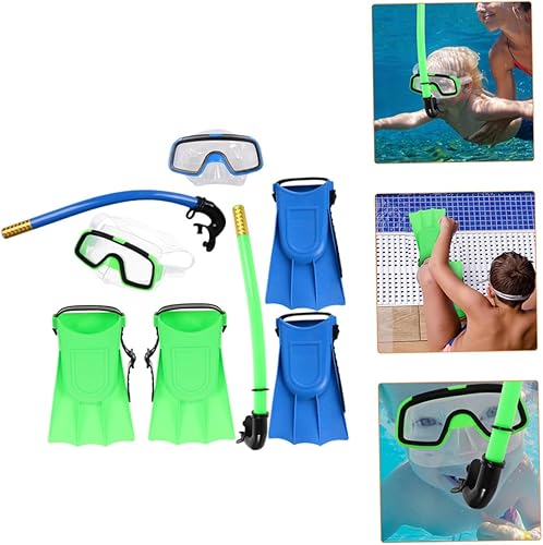 Miniatura 6 de Mikikit Juego de máscara de snorkel con aletas de natación, equipo de esnórquel para edades, lente resistente a los impactos, gran ángulo de visión,