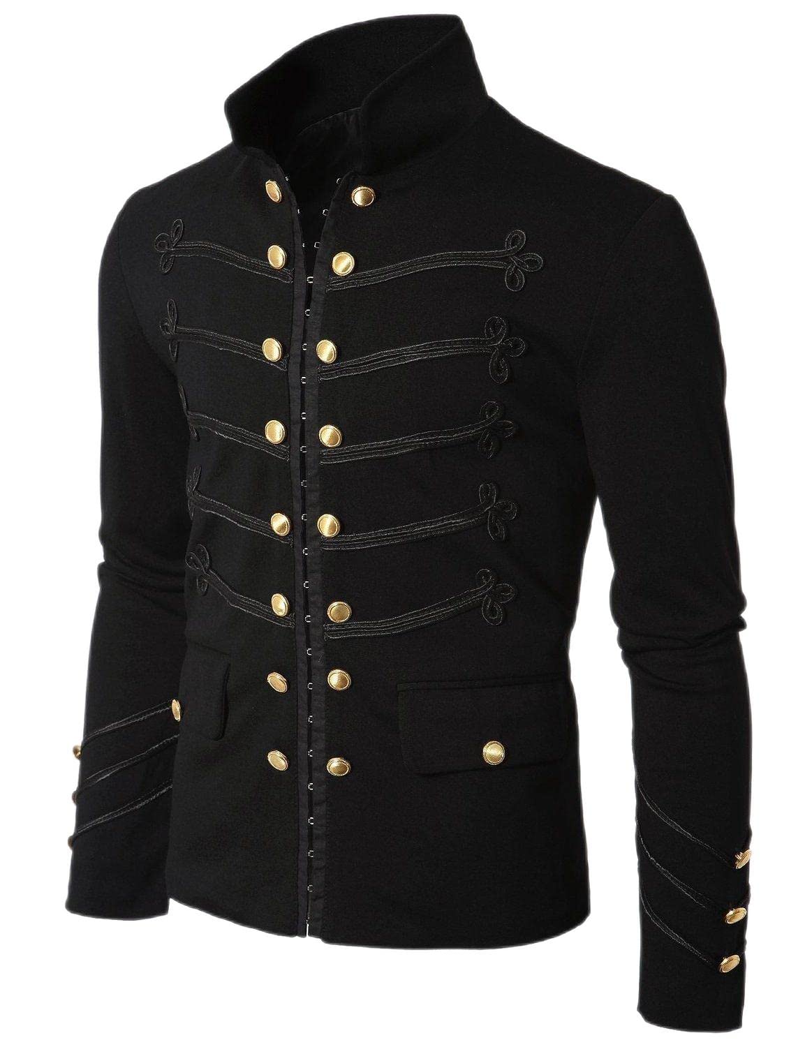 Gothic MasterMen's Modern Black Gothic Military Jacket