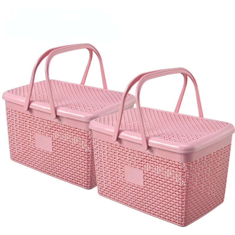 Amazon.co.jp: バスケット 買い物かご 蓋付き収納バスケット 運ぶ