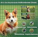Amagabeli 1M X 25M Gartenzaun Zaun PVC-beschichteter 100 x 50mm 2.1 mm Drahtzaun Maschendraht Wildzaun/Hundezaun Rostfrei Zaunelemente Grünen Maschenweite Drahtgitter Kaninchendraht Forstzaun