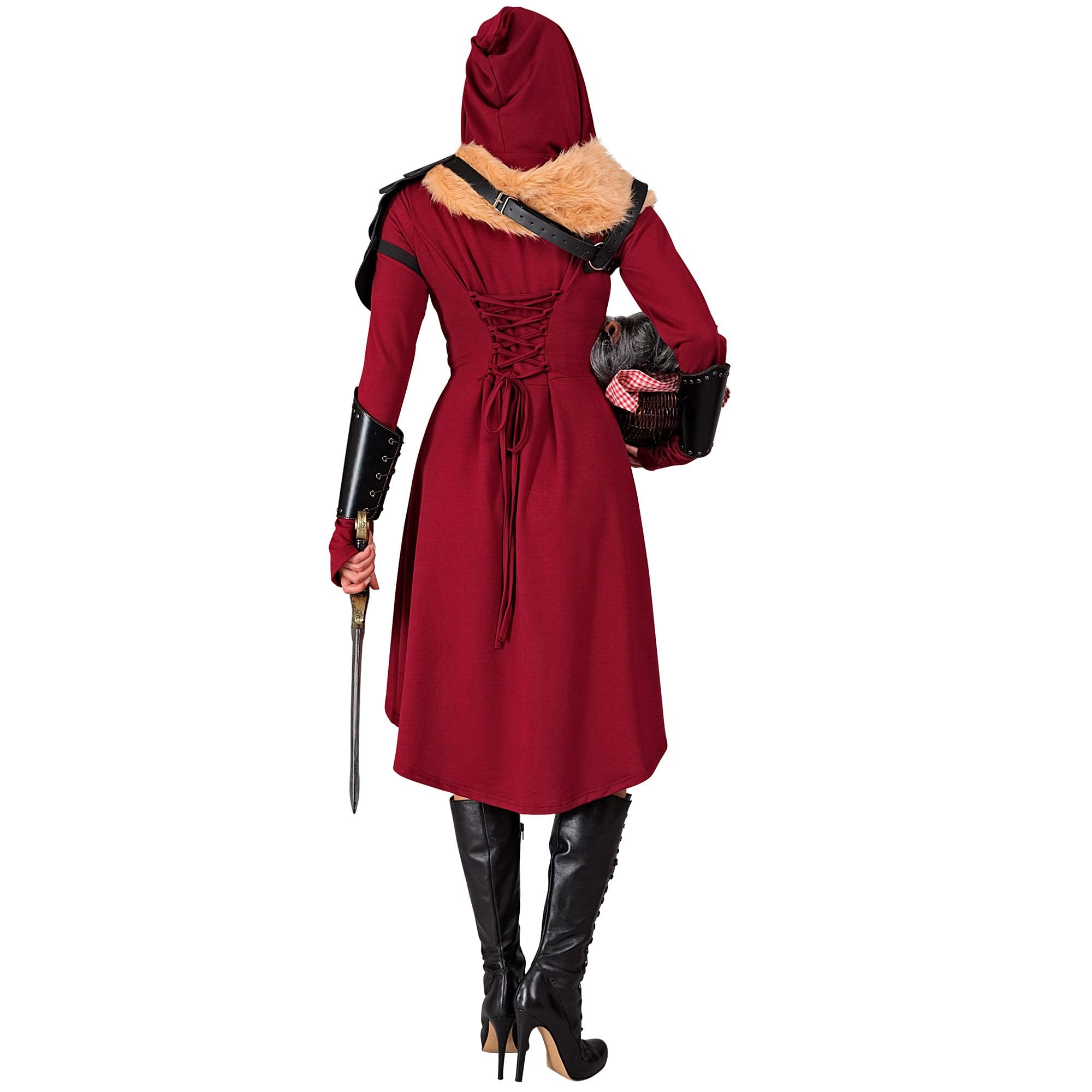 W WIDMANN Milano Party Fashion Women's Mittelalter/Gothic-Kleid Medieval Dress, red, L - Image 4