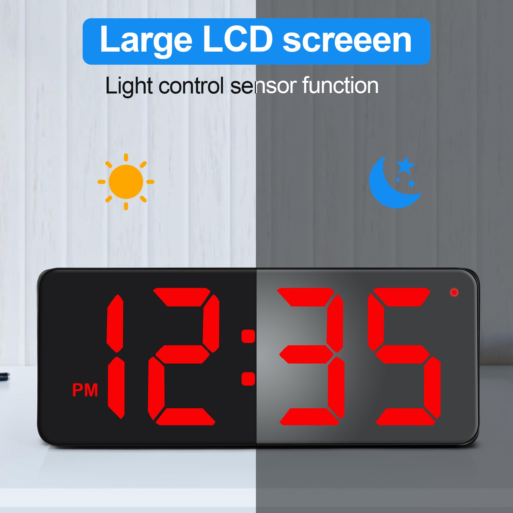 Oversized] 18" Digital Wall Clock Large Display, 11 RGB Color Changing Large - View #4