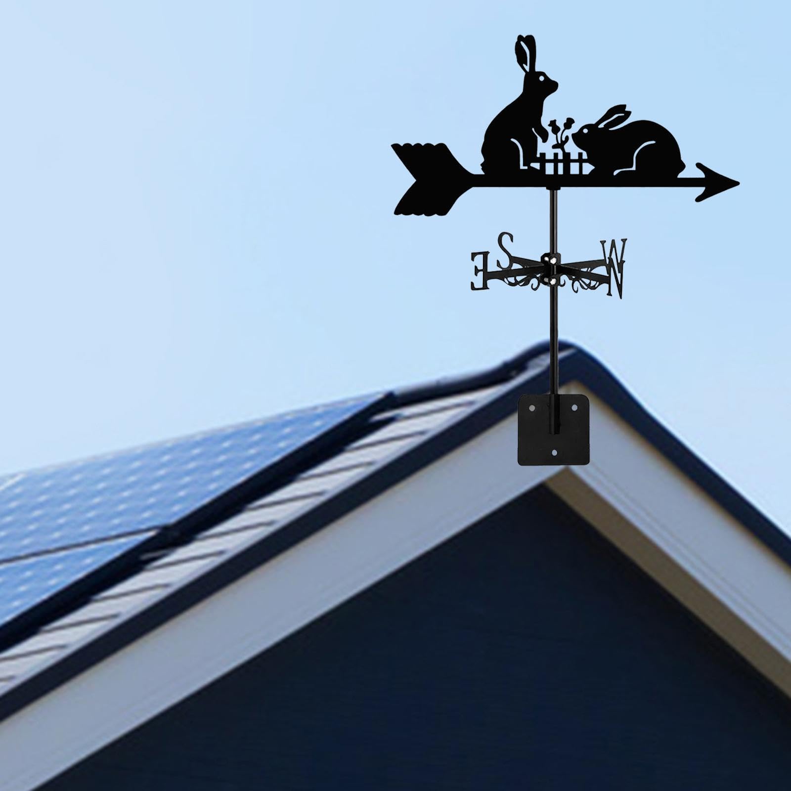 Rabbit Weathervane Art Animal Weather Vane for Farmhouse Fence Outside-image-47