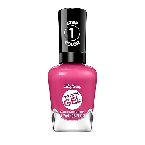 Sally Hansen Miracle Gel Supercharged Pinks Esmalte de uñas  Fórmula similar a gel de calidad de salón, sistema de dos pasos, no necesita luz UV,