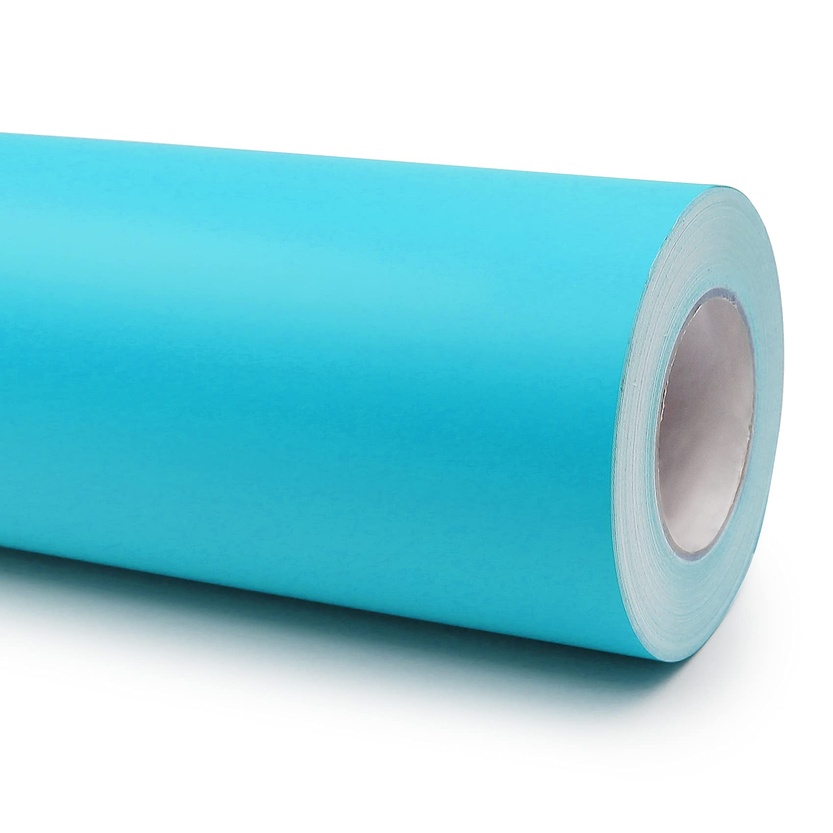 Lámina adhesiva de 10 m x 63 cm para plóter + rasqueta brillante o mate, para muebles, cocina, baño, decoración (066 azul turquesa mate)