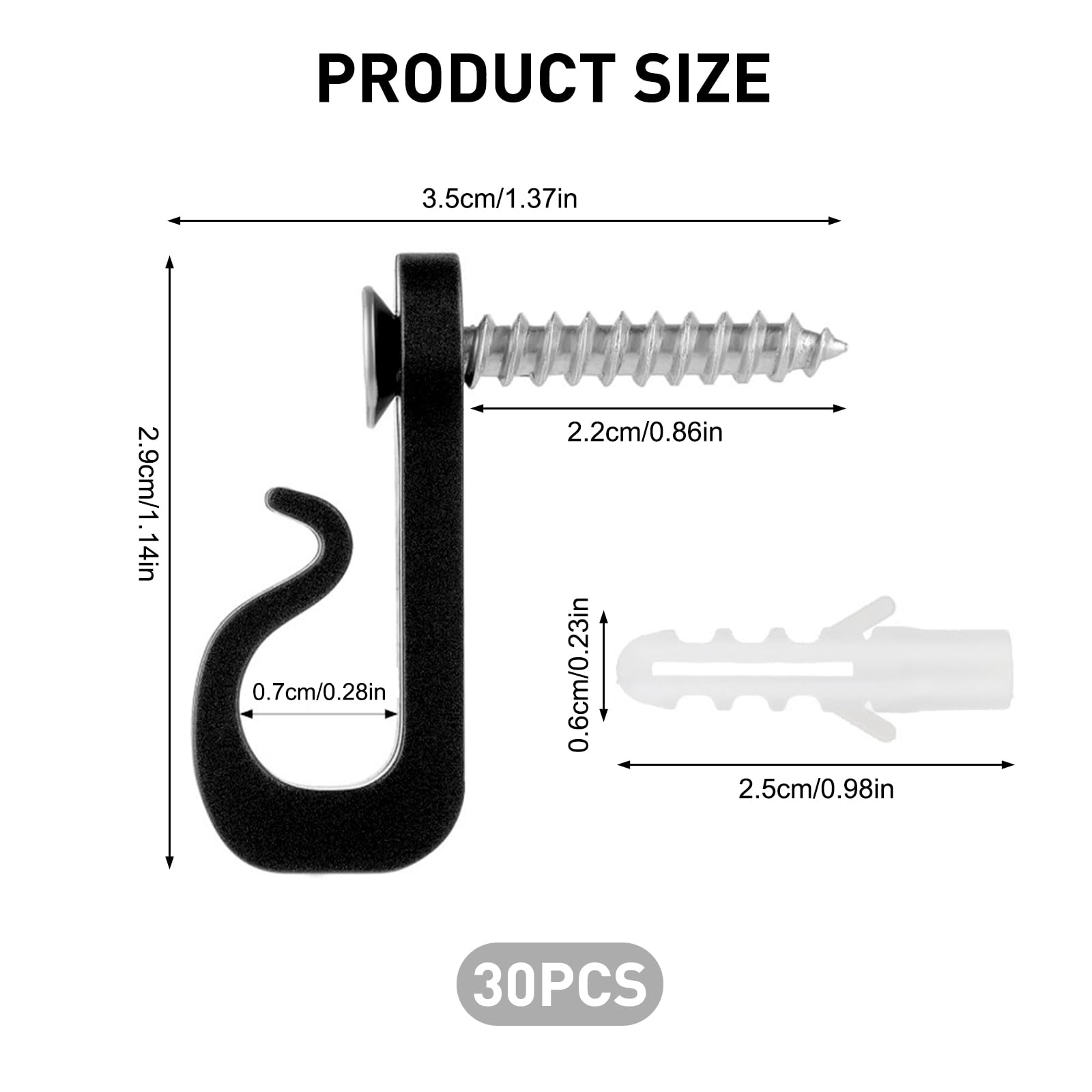 BQMEZRNUS 30Pack Q-Hanger Screw in Hooks Screw Hooks with Safety Buckle for Hanging String Lights Plants Indoor and Outdoor Garage New Year Party for Outdoor String Lights - Image 2