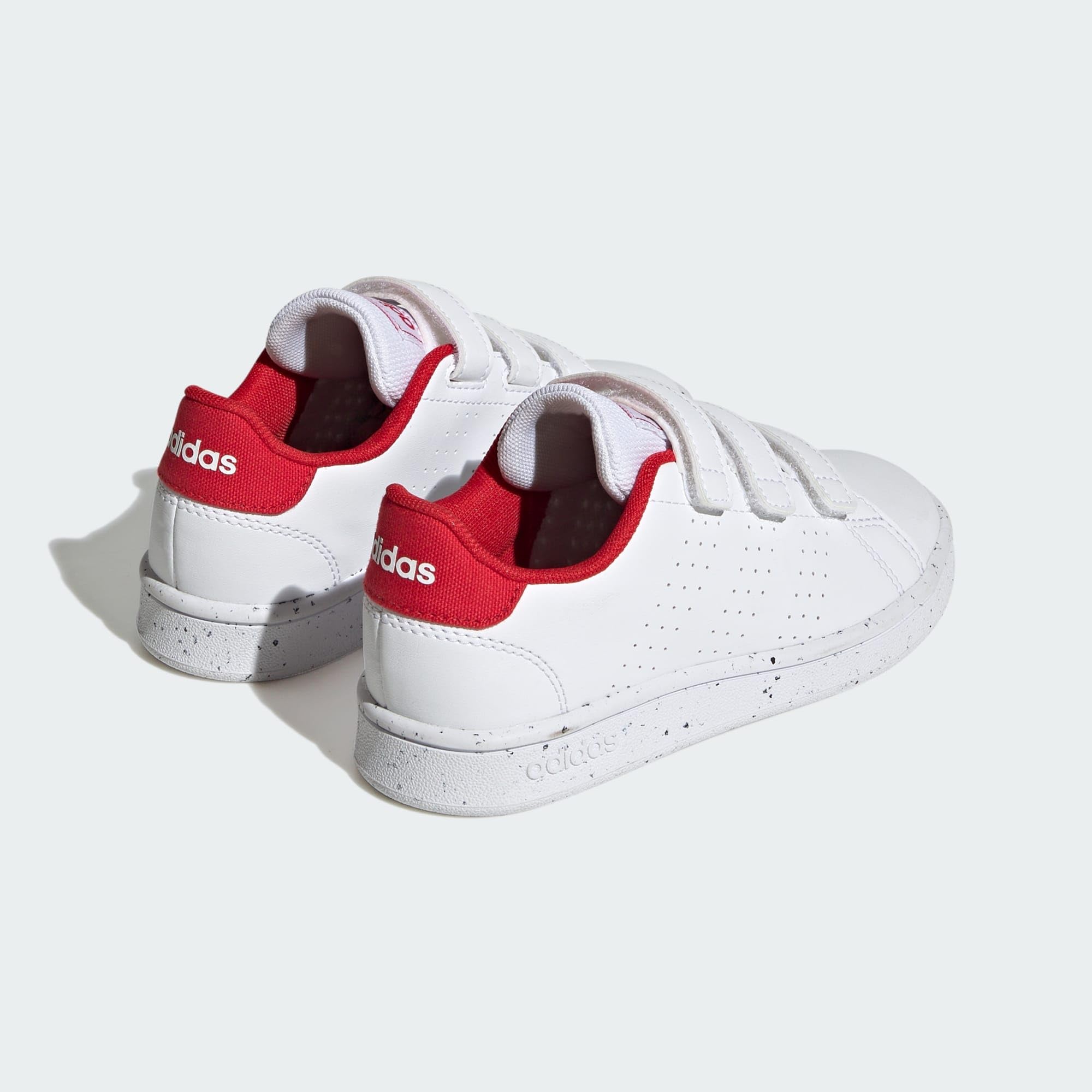 Adidas Unisex - Bambini Advantage Lifestyle Court Hook-And-Loop Shoes, Cloud White/Cloud White/Scarlet, 28 EU