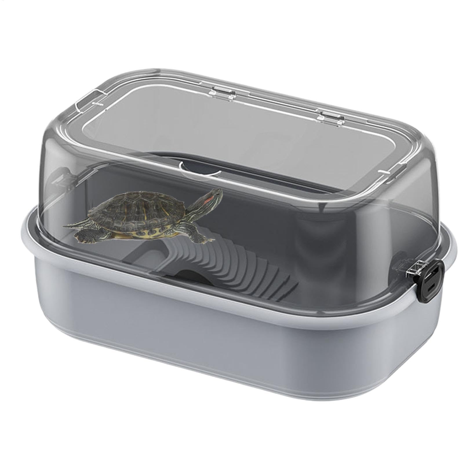 Schildkröten-Terrarium-Set | Vollsicht-Aquarium-Starter-Set, Bodenablauf, Sonnenstufe, multifunktionaler Lebensraum für Krabben, Krebse