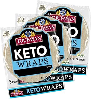 Toufayan KETO Tortilla Wraps - 0g Net Carbs, No Sugar, 11g Fiber & 5g of...