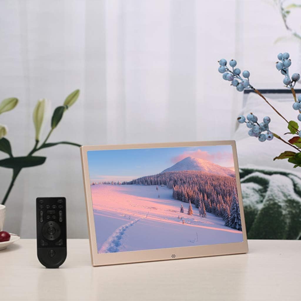 12-calowy Cyfrowy Elektroniczny Album Fotograficzny Ze Stopu Aluminium O Wysokiej Rozdzielczości Elektroniczna Maszyna Reklamowa Ultra-cienka Wąska Boczna Gniazdo Usb I Karty Sd, Gold