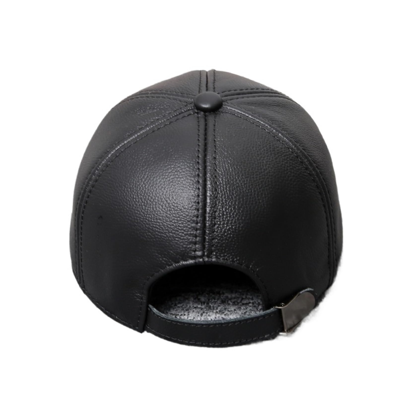 Gorras 100% de Cuero de béisbol genuinas for Hombres y Mujeres con Orejeras cálidas de Cuero de Vaca Gorra de Cuero for Actividades al Aire Libre