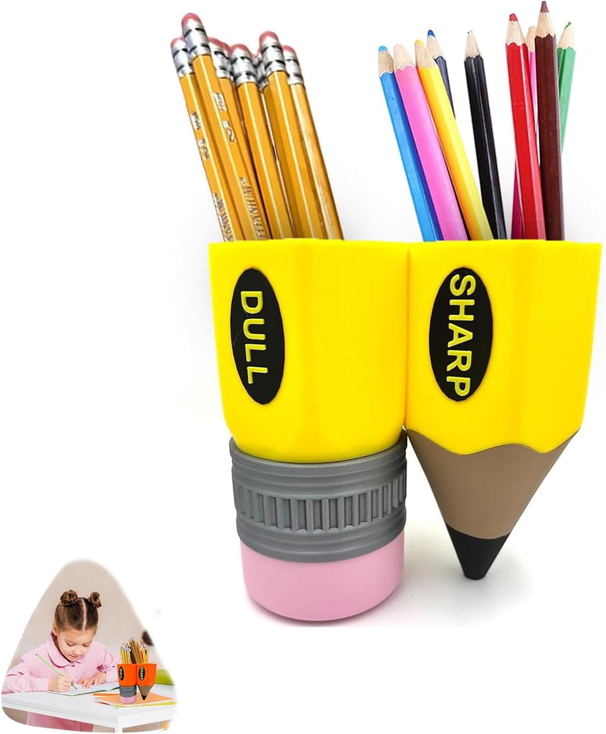 Pencil shaped pencil organizer,sharpdull pencil holder