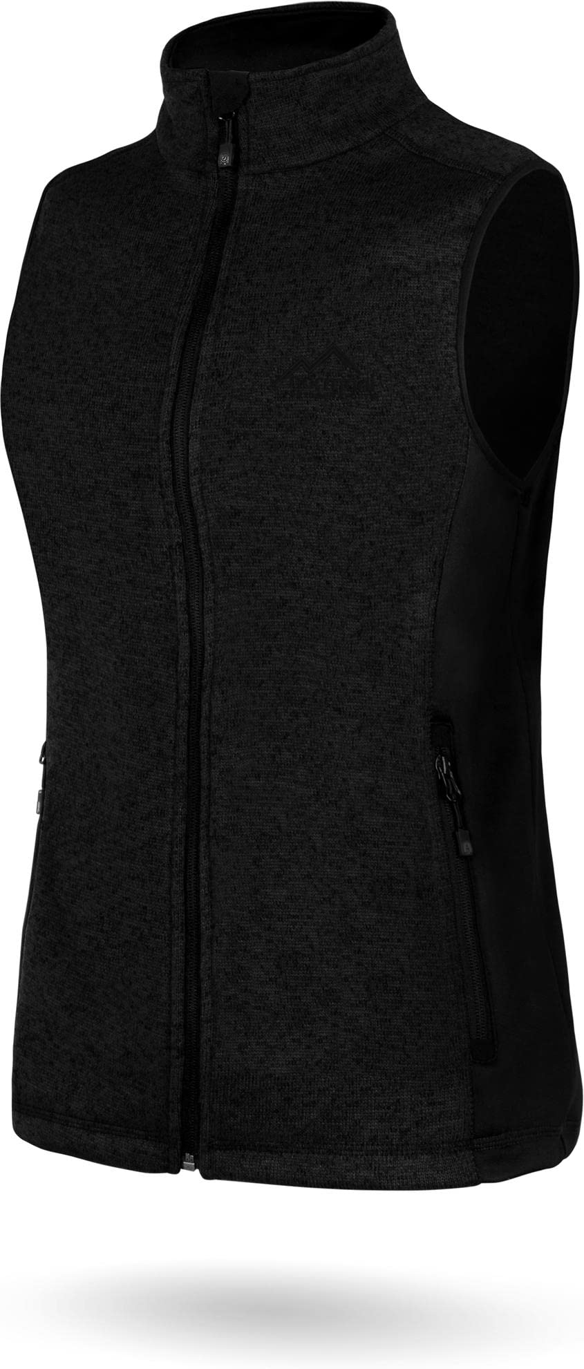 normani Damen Strickweste Outdoor Fleeceweste mit Reißverschlusstaschen und Neopren - Ärmellose Outdoor Weste Übergangsweste, warme 310 g/m² Grammatur