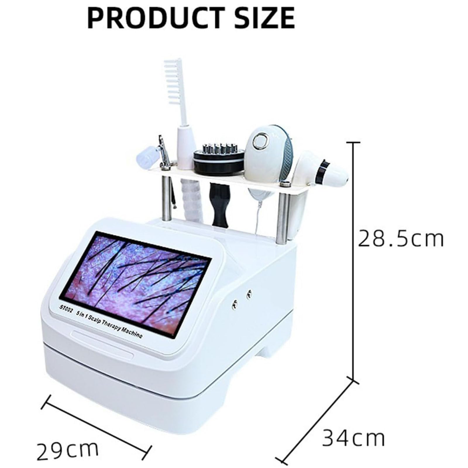 Equipo De Masaje Capilar El Cuero Cabelludo 5 En 1,Analizador De Piel Capilar,Máquina De Análisis Detector De Folículos Pilosos,Analizador Cabello Profesional para Diagnóstico Piel