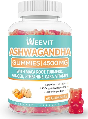 Gomitas Ashwagandha de 4500 mg para mujeres y hombres, gomitas Ashwagandha con polvo de raíz de maca  Gomitas Ashwa orgánicas