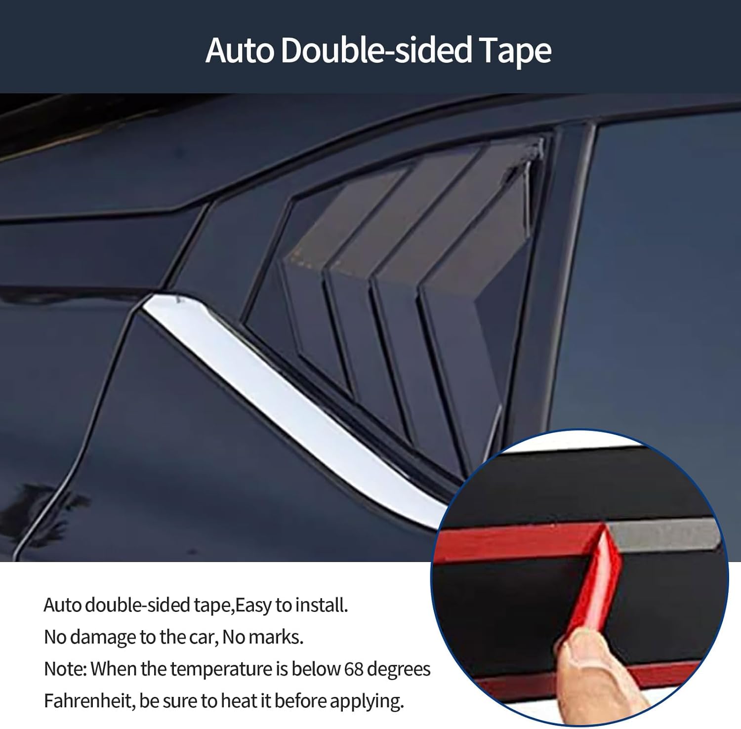 Rear Side Window Louvers Covers Compatible with Nissan Sentra 2020-2024 2025 2026 Rear Side Shutters Blinds Cover Trims Exterior Car Accessories ABS 2PCS(Glossy Black Style)