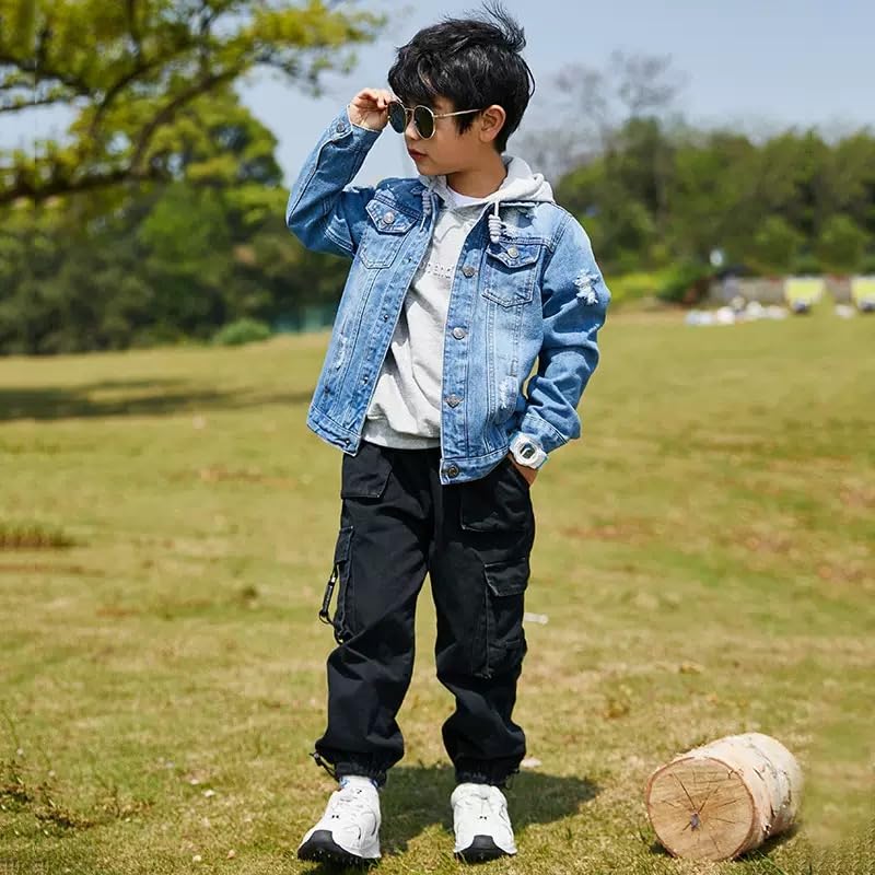 Kids Denim Jackets Trendy Jean Jacket Casual Jean Coat Tops3