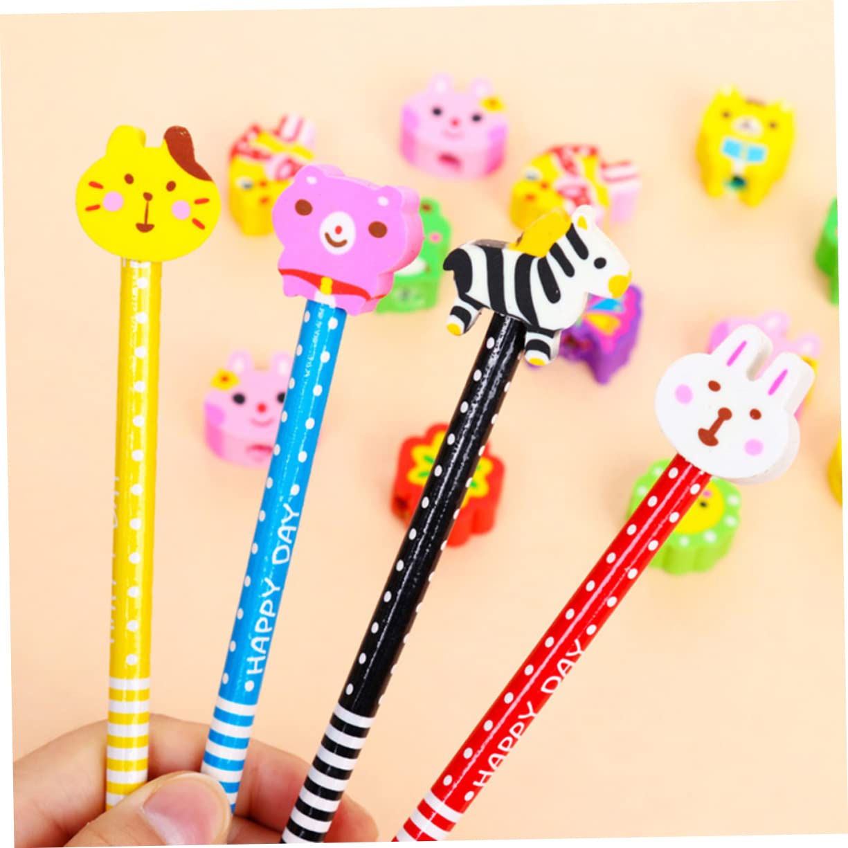 12x Cartoon Toastbrot Radiergummis - Niedliche Schulmaterialien Für Kinder