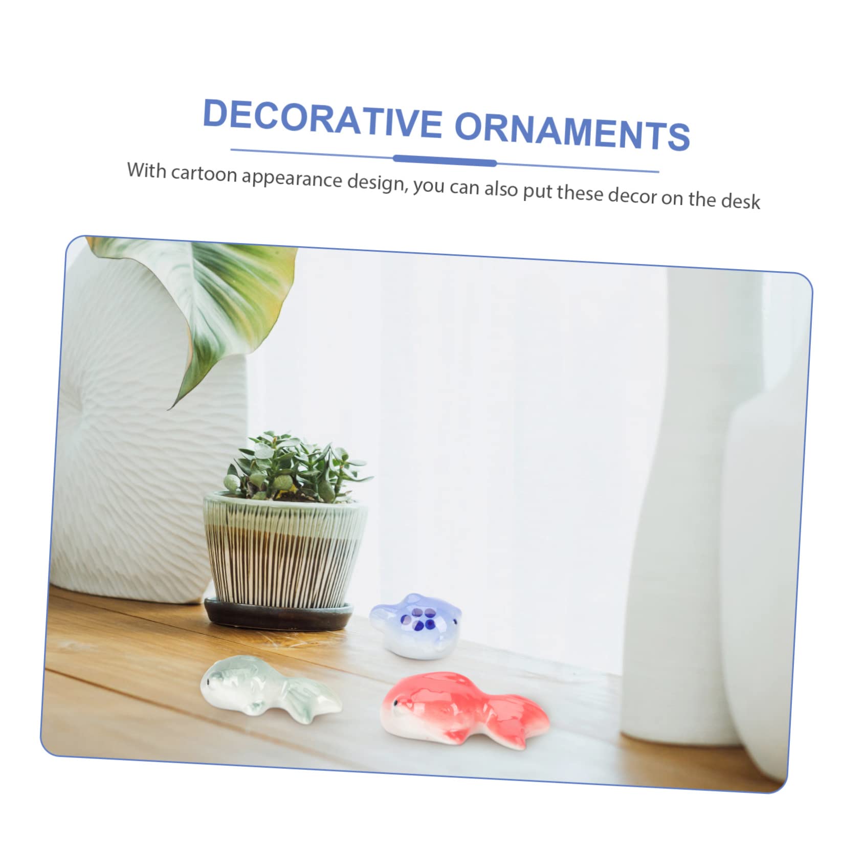ULTECHNOVO 3 Set Ornamenti Di Pesci in Ceramica Io Ornamenti Per Carri Armati Pesce Da Giardino Soprammobili Figurina Di Pesce Rosso Pesce Rosso Finto Galleggiante 3 Pezzi * 3