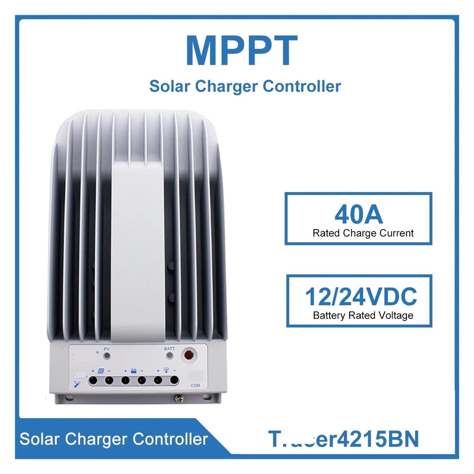 Controlador de Carga Solar Regulador del Controlador de Carga MPPT 40A 4215BN Caja de Aluminio Fundido a presión 12V24VDC
