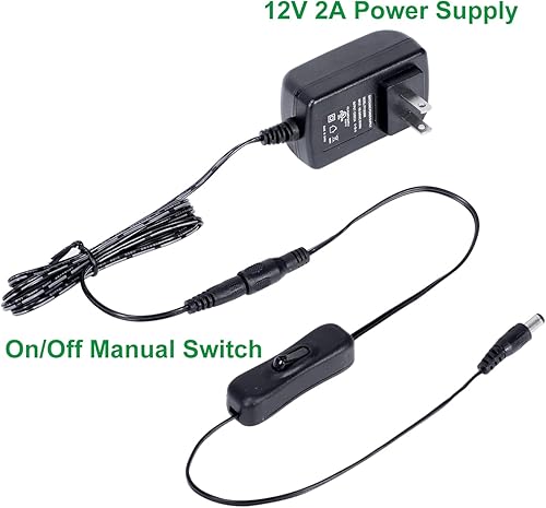 Miniatura 3 de AIBOO Fuente de alimentación de 12 V 1.5 A, adaptador de corriente de enchufe de pared de 18 W con conector macho de 0.217 x 0.083 in, transformador