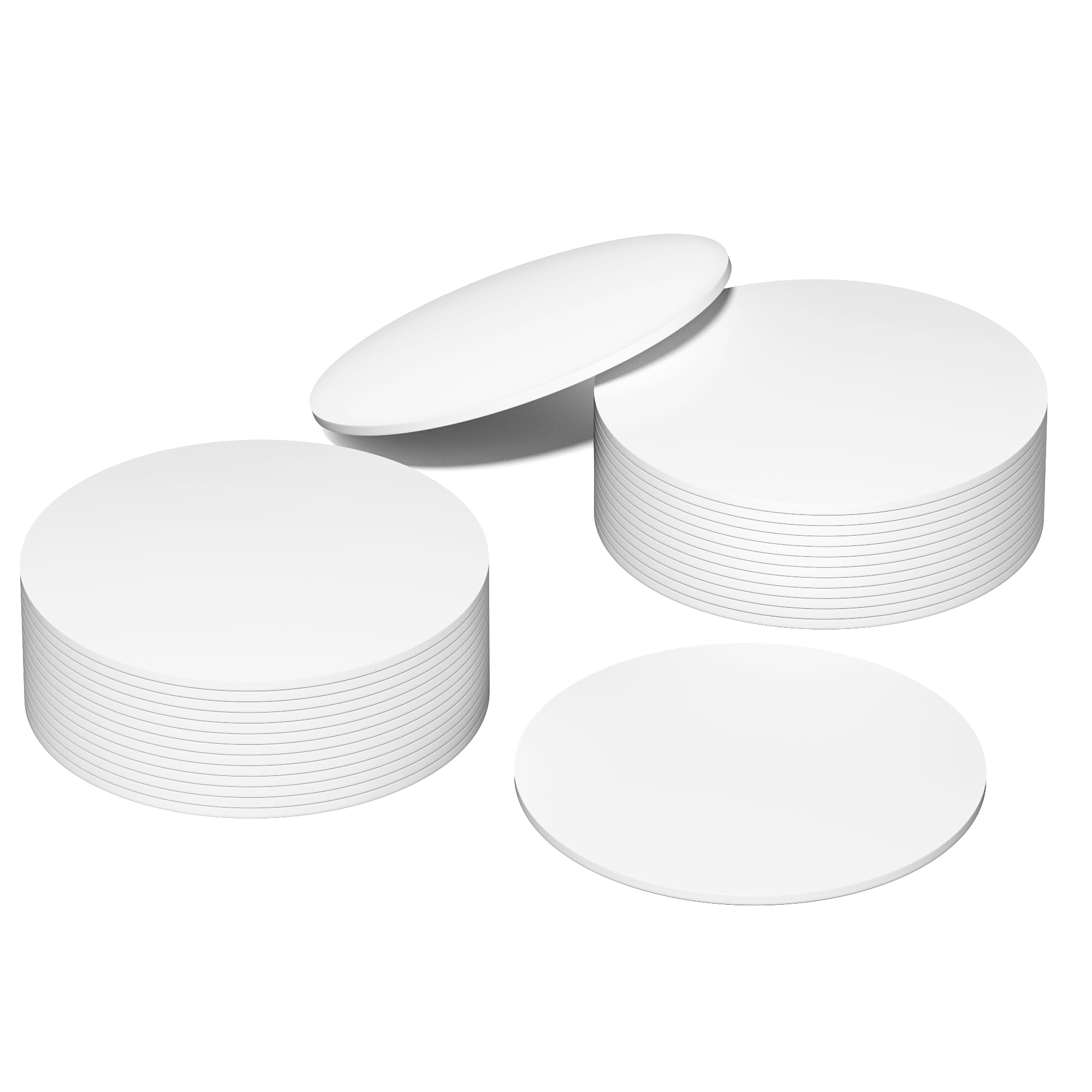 50PCS NFC Tags NTAG215 NFC Cards, Round NFC 215 Tags PVC White Coin Cards 25mm, 504 Bytes Memory Works with Android iOS and All NFC Enabled Devices
