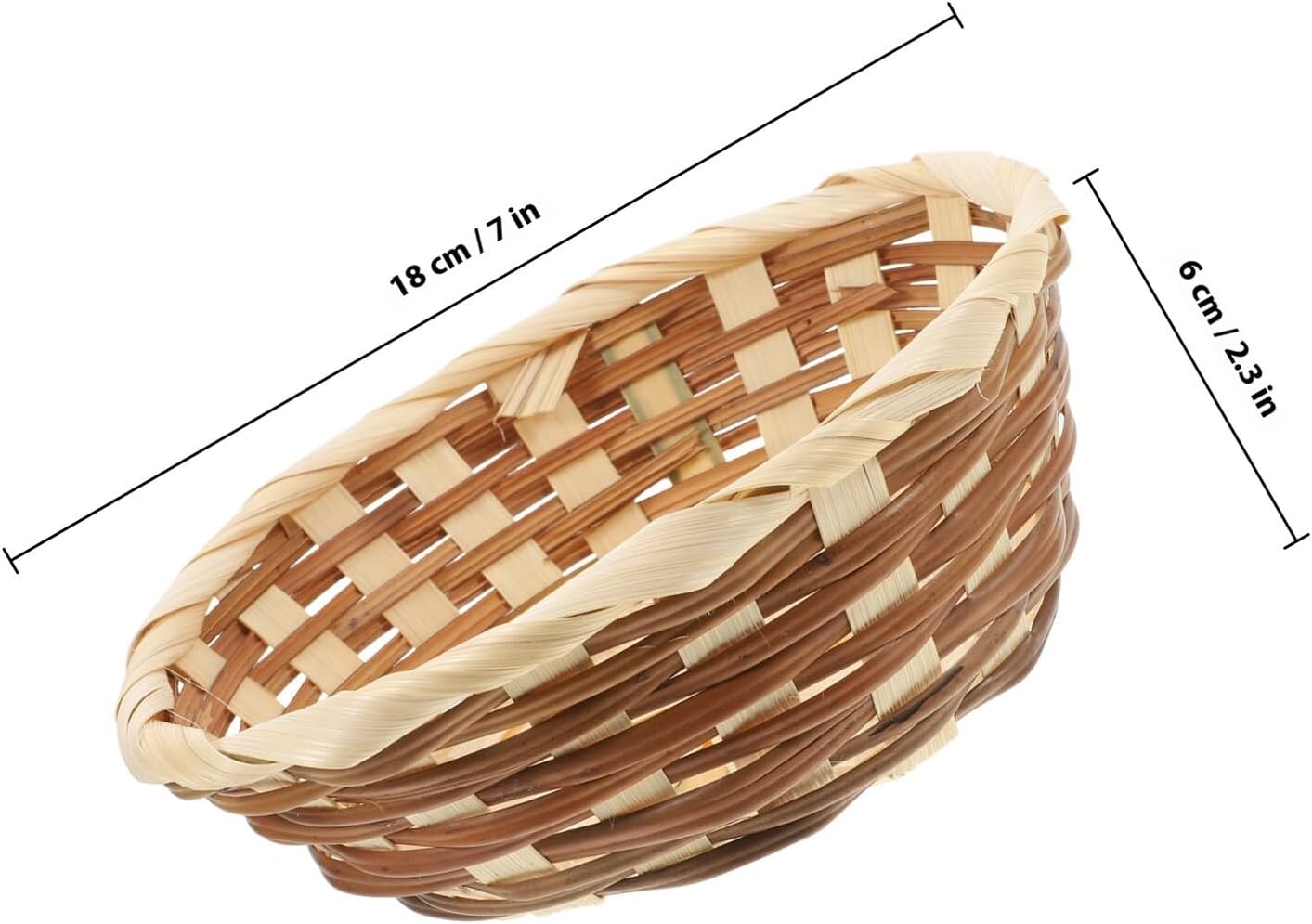 6 Pcs round Bamboo Bread Basket for Restaurant Serving