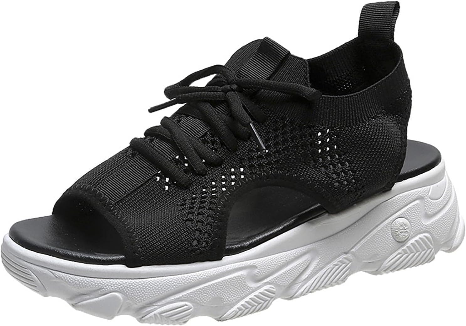 Orthopedic Wedge Sandals for Women Dressy Summer Mesh Open Toe Lace Up Platform Wedge Wide Width Sandals Causal Comfortable Sports Walking Shoes