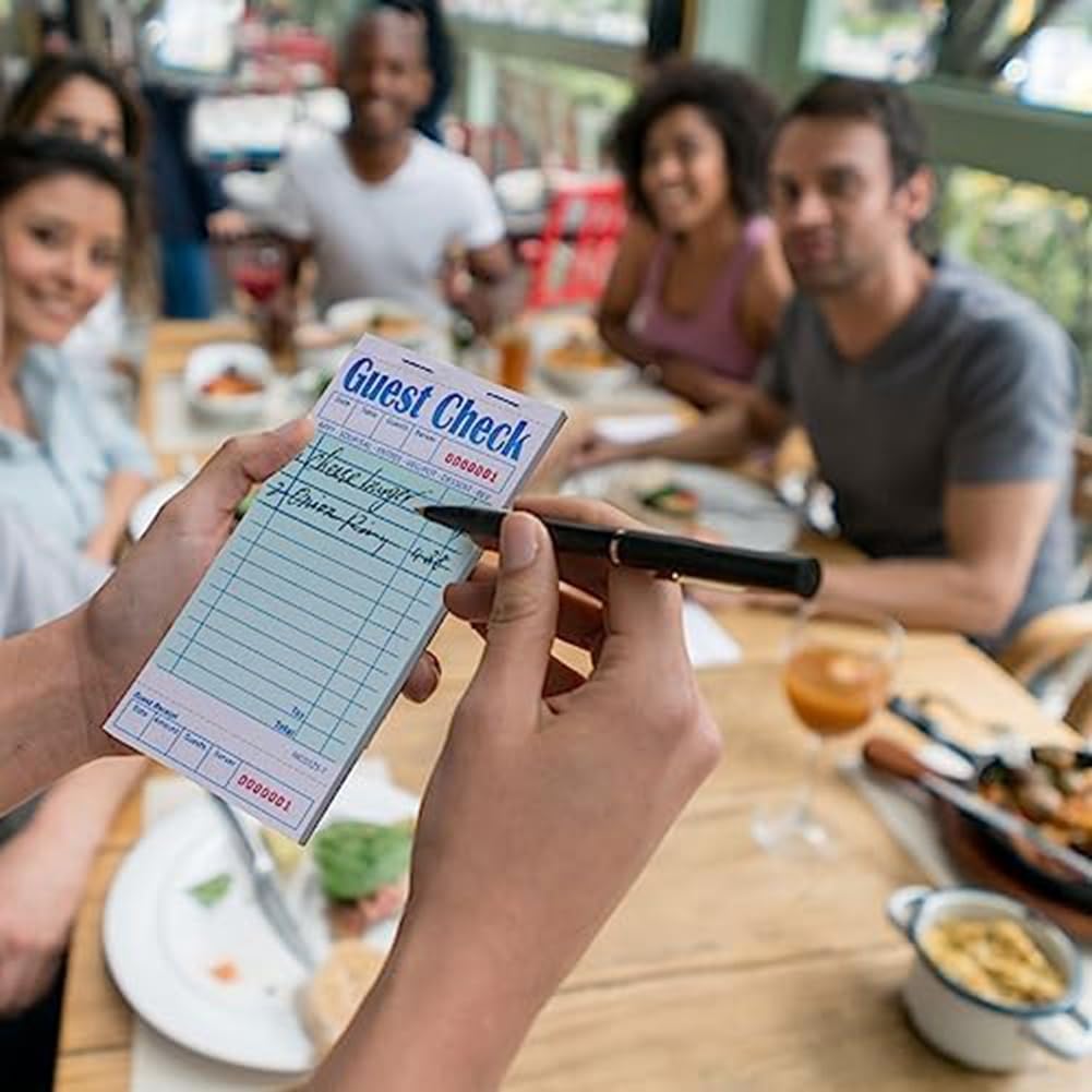 Książeczka czekowa dla gości, zestaw 20 sztuk, bloki do okablowania do akcesoriów kelnerskich, bloki do zamówień na artykuły restauracyjne, 1000 sztuk, trwałe