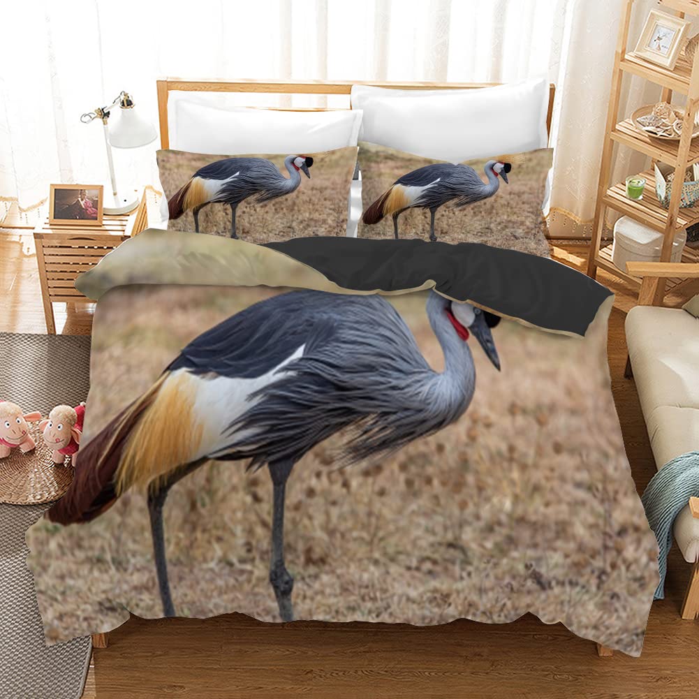 Housse de couette 140x200 cm au motif grue brune pour transformer la chambre des ados