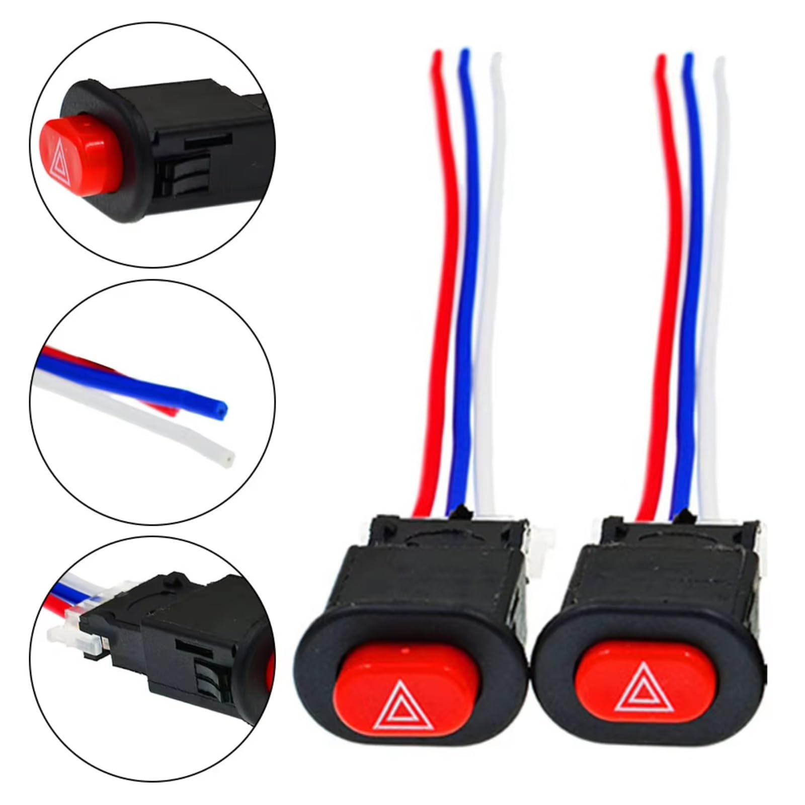 Lot De 2 Interrupteurs Doubles Pour Feux De Détresse Et Clignotants Pour Moto Contacteur d'Allumage