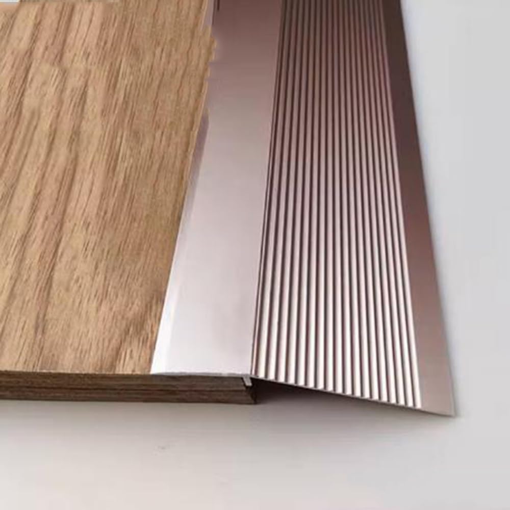 Bande de transition de sol en aluminium, bande de seuil de 35,4 pouces, bordure antidérapante, rampe de seuil, compensation de hauteur, écart de couverture dans les 2 pouces(Pink)