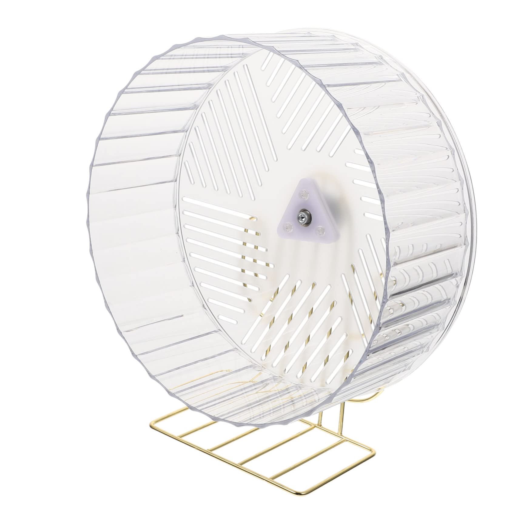 Rueda de Hámster con Soporte, Juguete de Ejercicio para Mascotas | Base de Aleación y Plástico, Uso en Jaula, para Erizo y Ratón Dorado, Diseño Adorable