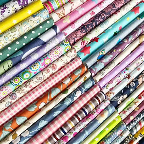 Misscrafts 50P-2020-FABRIC@ 100% Cotton Quilting Fabric Misscrafts 50Pcs 8 Inch X 8 Inch (20Cm X 20Cm) Craft Supplies Top Fat Quarter Bundles Floral Precut Fabric Square thumb #2