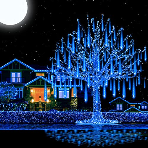 [Prime] 26.9-ft Aukora 8-Tube Blue LED Meteor Shower Rain Lights (192 LEDs, 30cm Tubes) - image 7